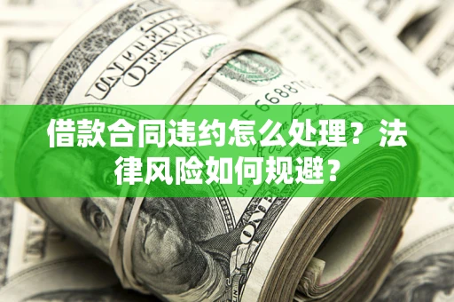 武汉借款合同违约怎么处理？法律风险如何规避？